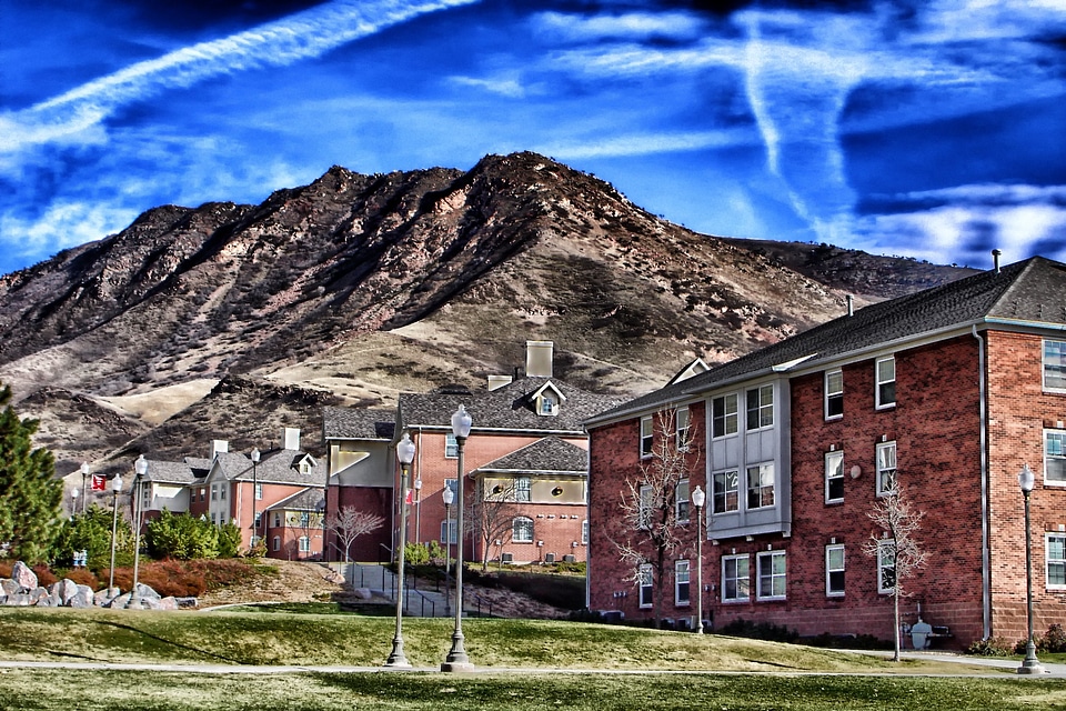 Buildings housing mountains