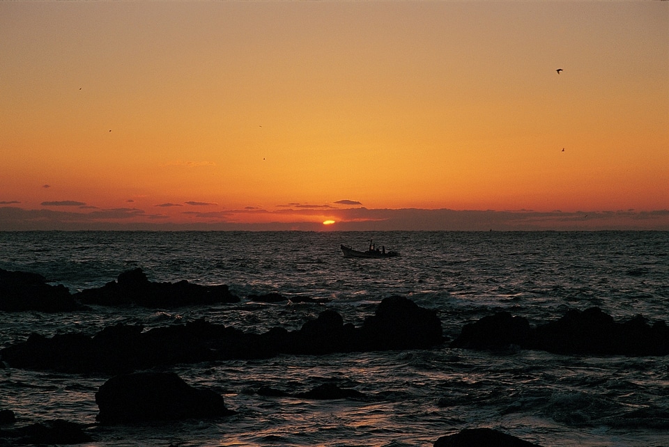 Colorful sunset over the sea