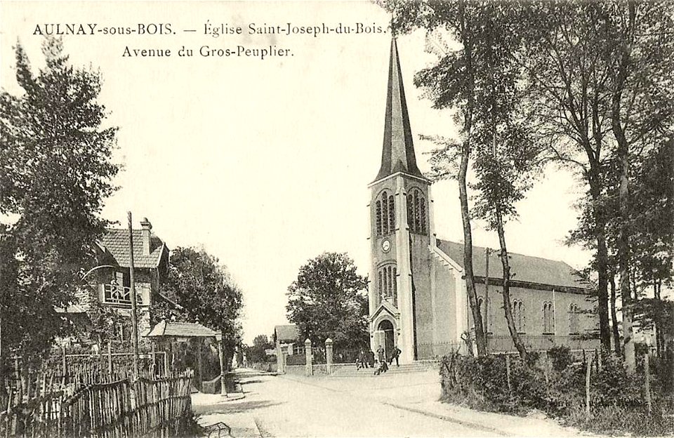 Aulnay-sous-Bois.Église Saint-Joseph d'Aulnay-sous-Bois.Avenue du Gros-Peuplier