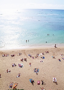 Aerial summer view of crowded Beach photo