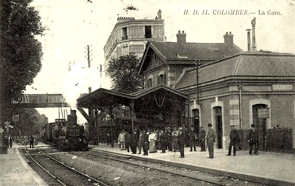 Colombes.La gare, train, voyageurs