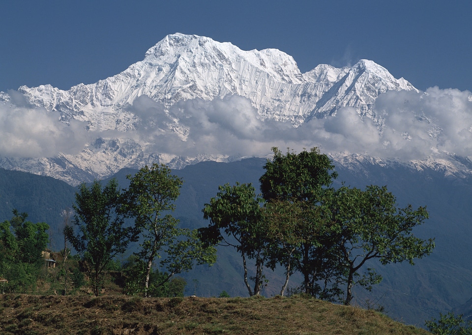 mountains covered with fresh snow