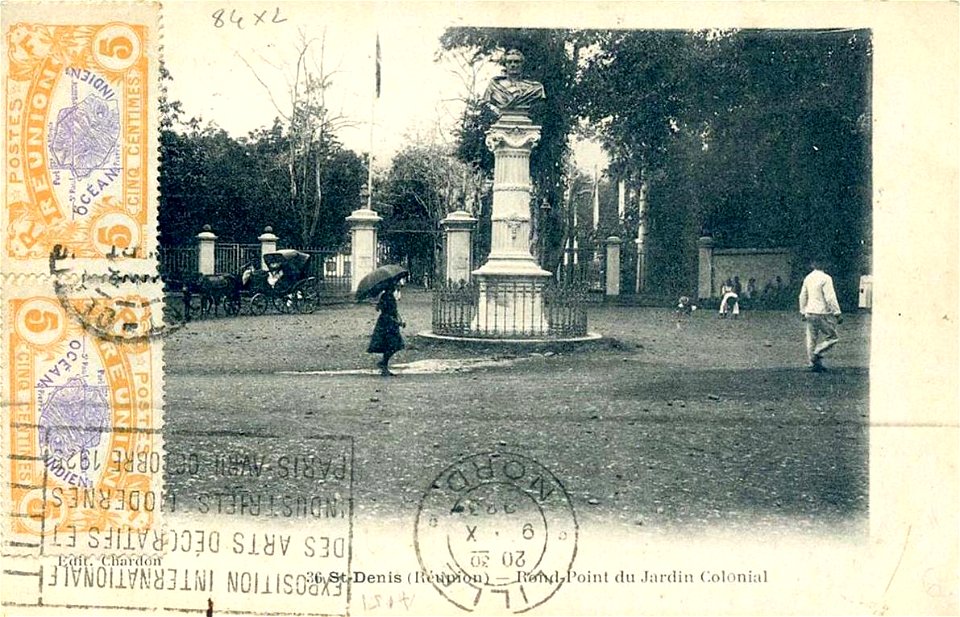 Saint-Denis-Réunion.Rond-point du jardin colonial.1923