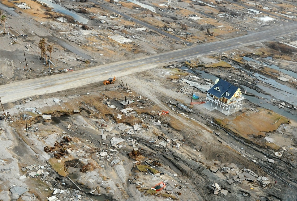 An aerial view of the damage Hurricane