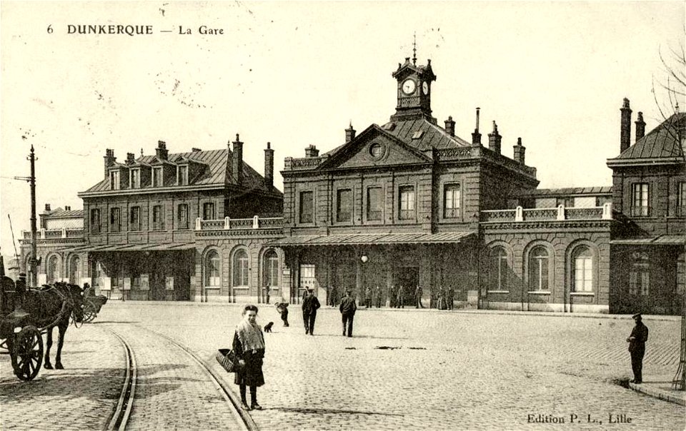 Dunkerque.La gare vers 1907