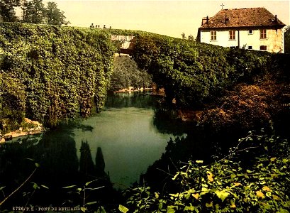 Lestelle-Betharram.Le pont.1890.Autochrome