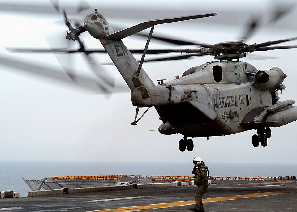 An CH-53 Sea Stallion assigned to the Condors of Helicopter