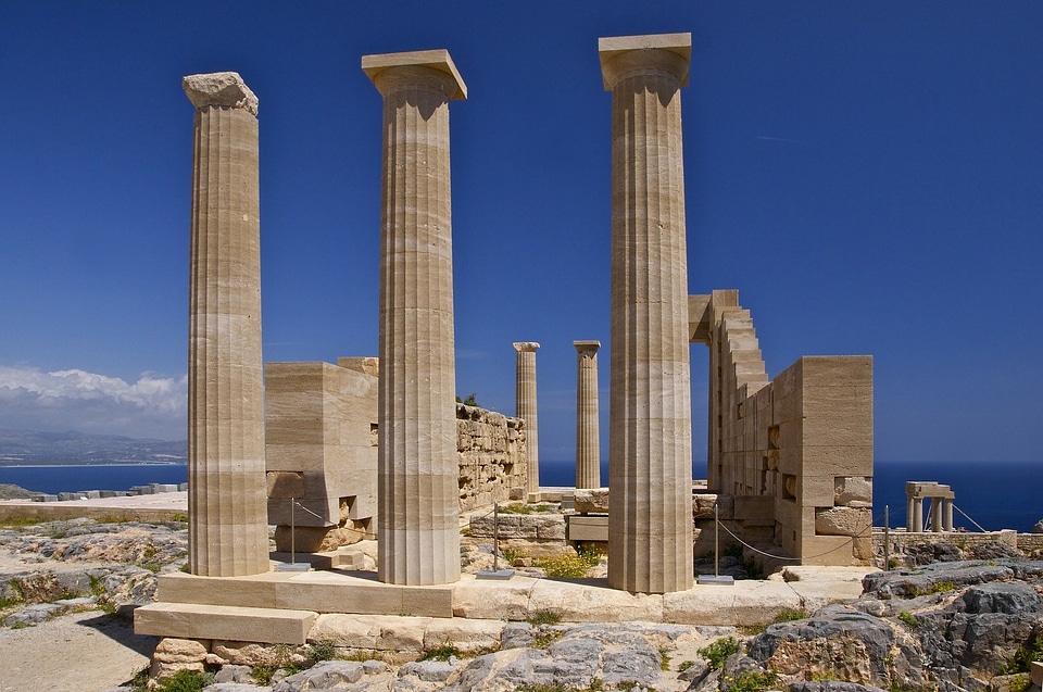 ancient columns at Corinth, Greece
