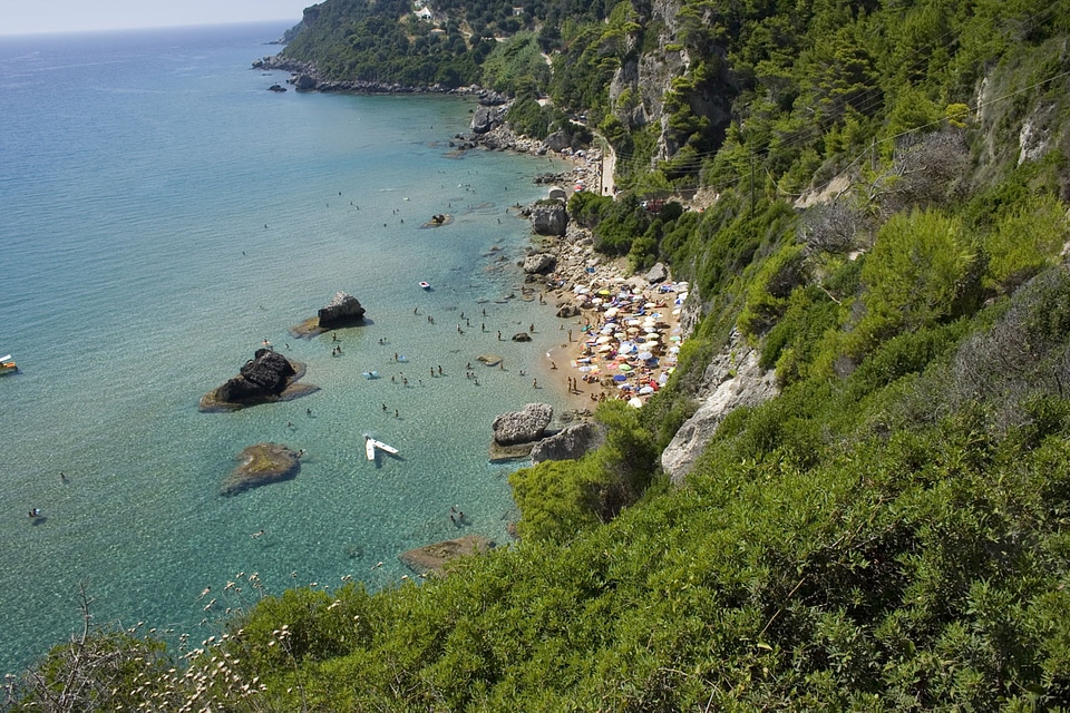 Beautiful beach in Corfu Greece