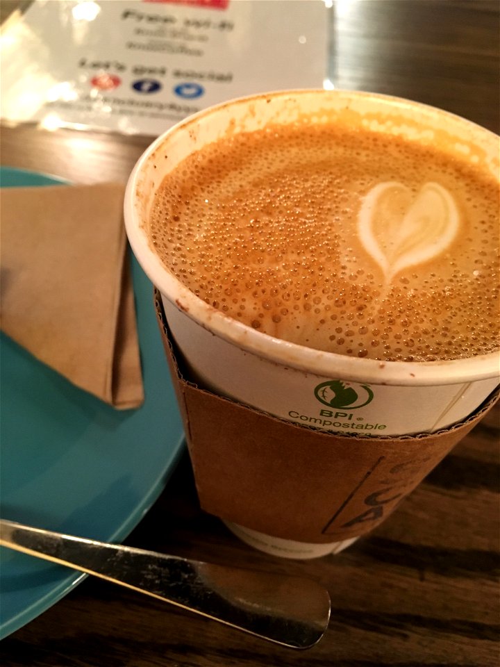 Latte to warm up on a chilly day.