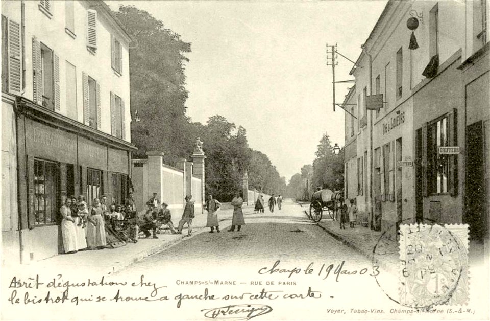 Champs-sur-Marne.Rue de Paris vers 1903
