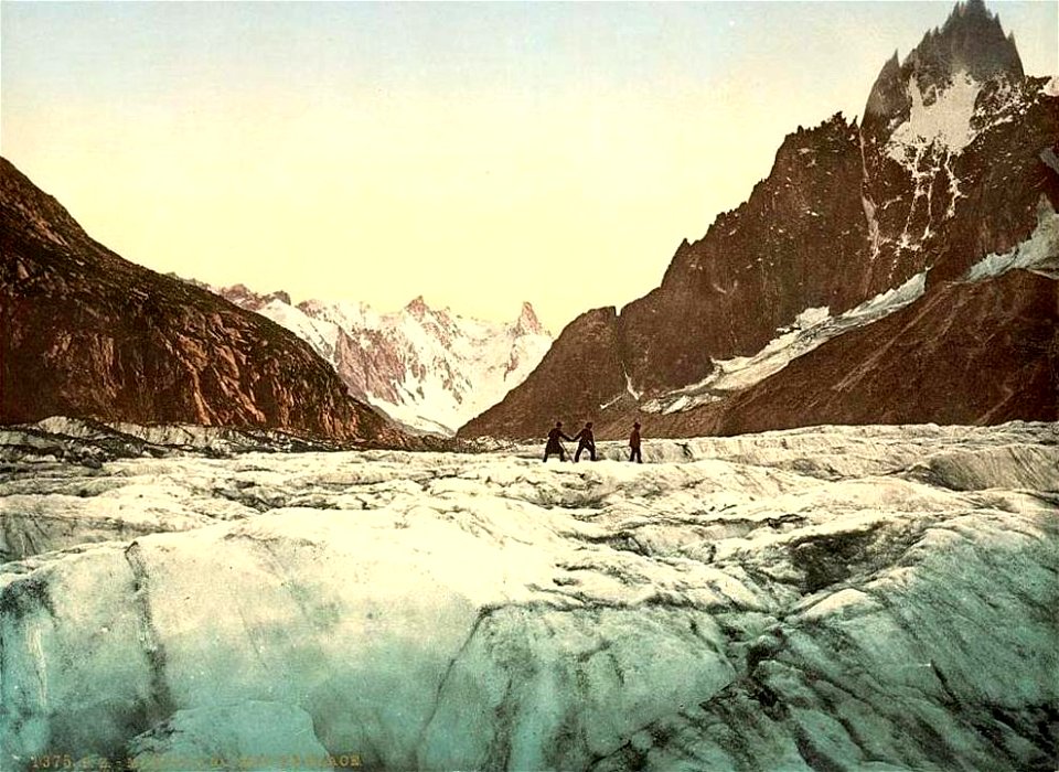 Chamonix-Mont-Blanc.Mer de Glace et Mont-Blanc, vers 1890