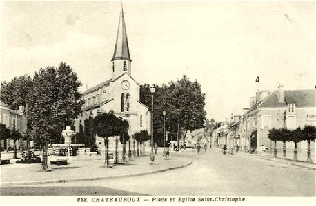 Châteauroux.Église Saint-Christophe de Châteauroux.Place de l'Église