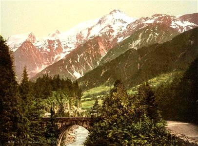 Chamonix-Mont-Blanc.Pont Sainte-Marie, vers 1890
