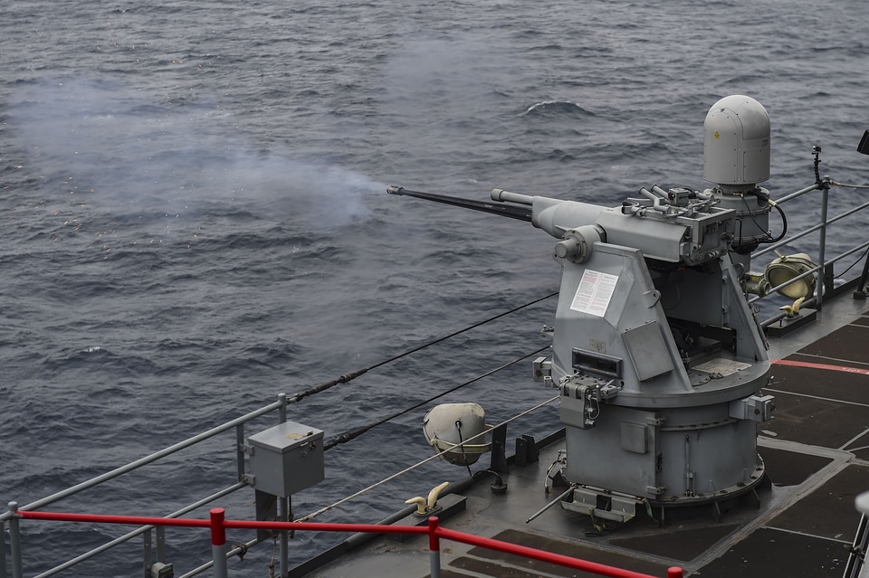 An MK-38 25 mm machine gun