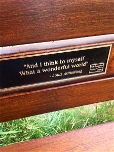 Louis Armstong Bench in West Calgary