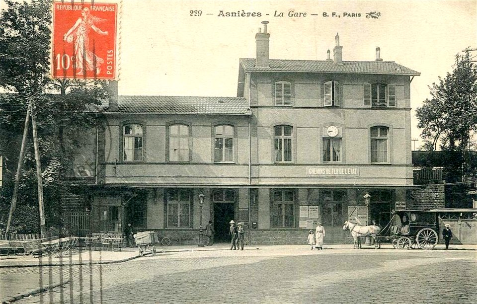 Asnières-sur-Seine.Gare.Carriole
