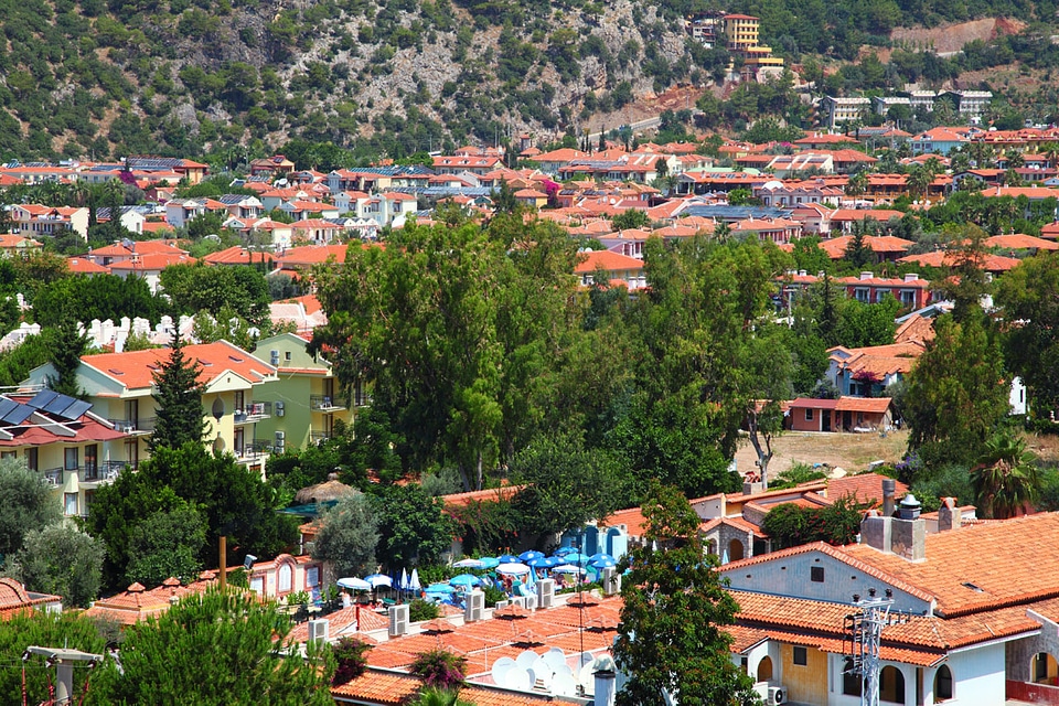 Red roofs with plenty of solar panels in Oludeniz town