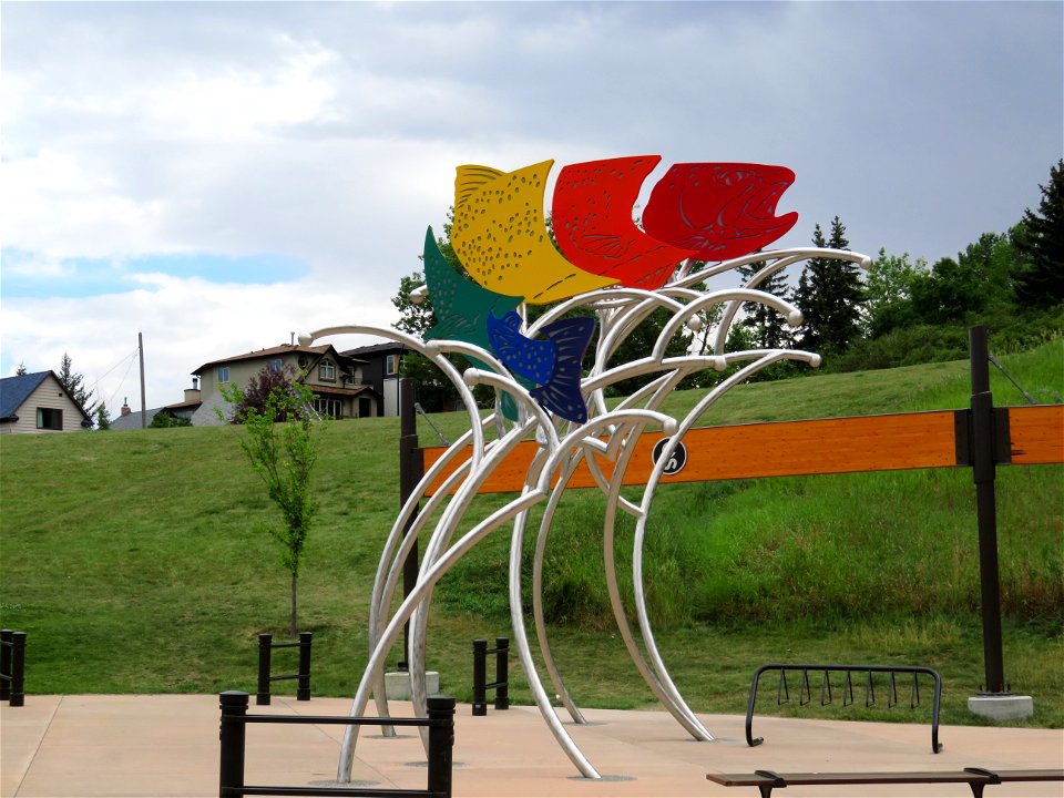 Fish art in east Calgary.