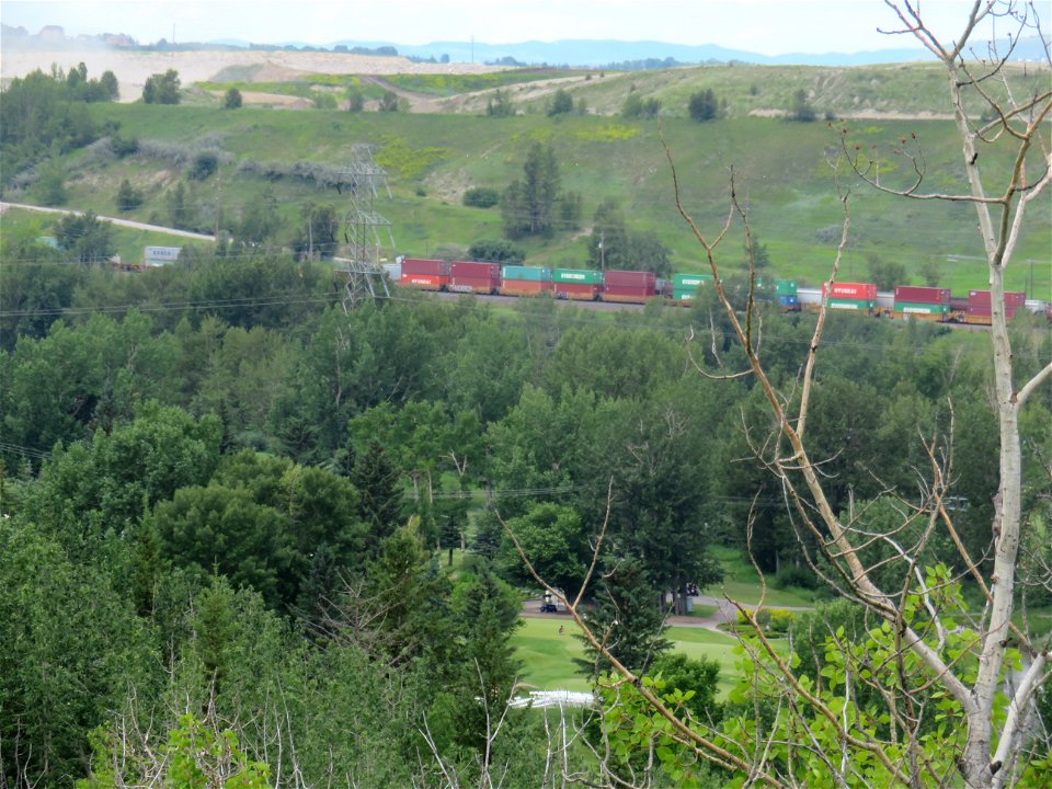 Rolling Foothills view from the Louis Armstrong bench in West Calgary