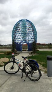A big blue egg seen on today's bike ride