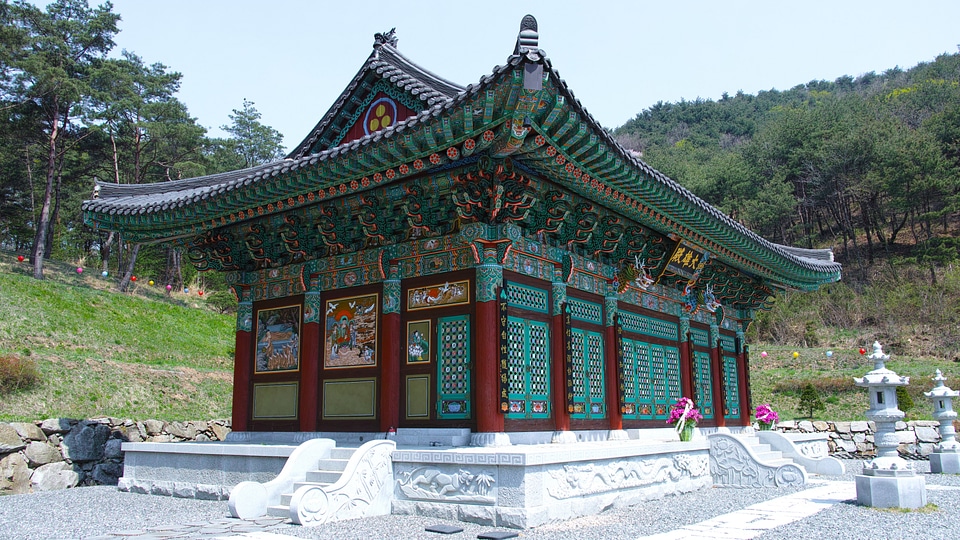 The building of Buddhist Temple Korea photo