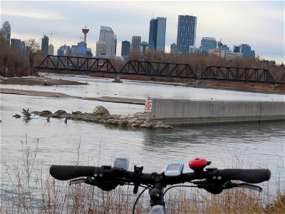 Bow River and Calgary Skyline photo