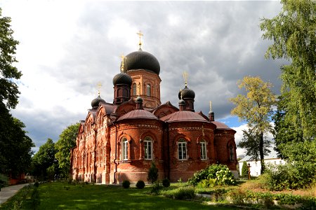Island church on Vvedenskoe lake photo