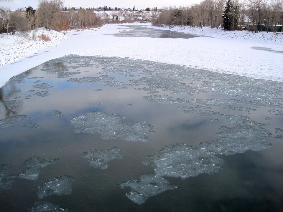 This Is Not A Good Sign, River Freezing Over In Downtown Calgary, Canada