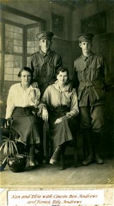 Ken and Elsie Foster with Cousin Ben Andrews and fiancee, Eily Andrews, [1914-1918] photo