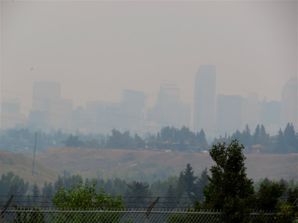 After several clear days the forest fire smoke from British Columbia has returned