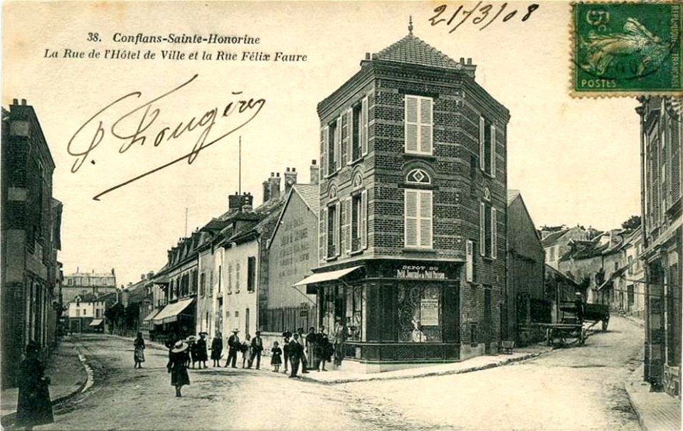 Conflans-Sainte-Honorine.Rue de l'Hôtel-de-Ville et rue Félix-Faure