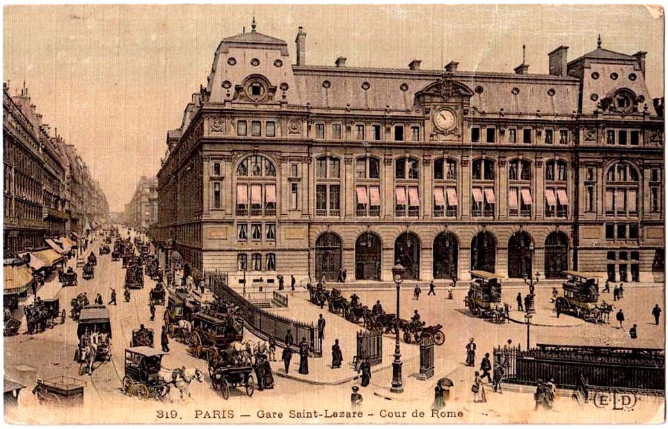 Paris.Gare Saint-Lazare.Cour de Rome.1907