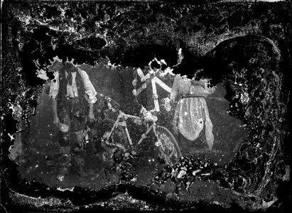 Two people with a bicycle, [n.d.]