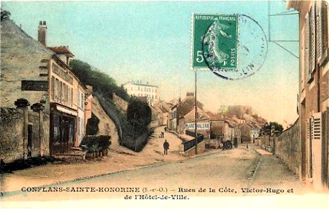 Conflans-Sainte-Honorine.Rue de la Côte, rue Victor-Hugo et rue de l'Hôtel-de-Ville