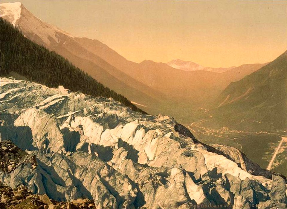 Chamonix-Mont-Blanc.Vallée de la Mer de Glace, vers 1890