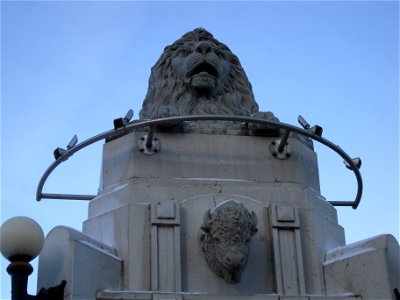 Bison and Lion Art on the Centre Street Bridge