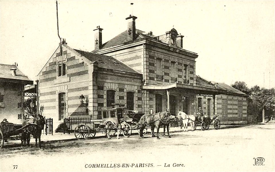 Cormeilles-en-Parisis.La gare, des fiacres