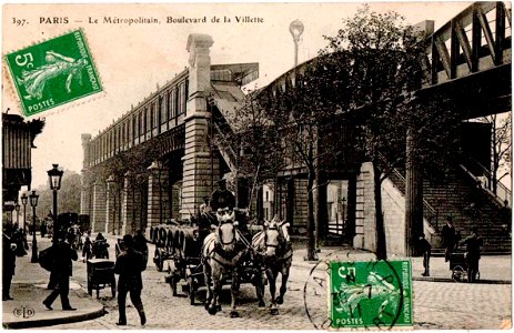 Paris.Métropolitain.Boulevard de la Villette.1911