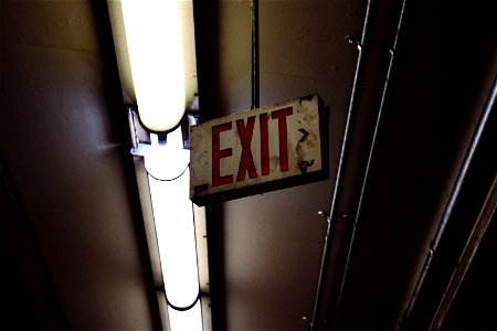 TTC Bay Lower Exit sign.