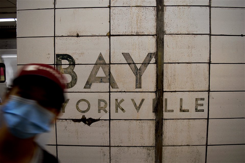 TTC Bay Lower "BAY YORKVILLE" Wall text. Also Chusk.