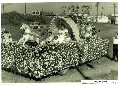 Display Float, marshalling in car park of Weston Workers' Club ready for parade
