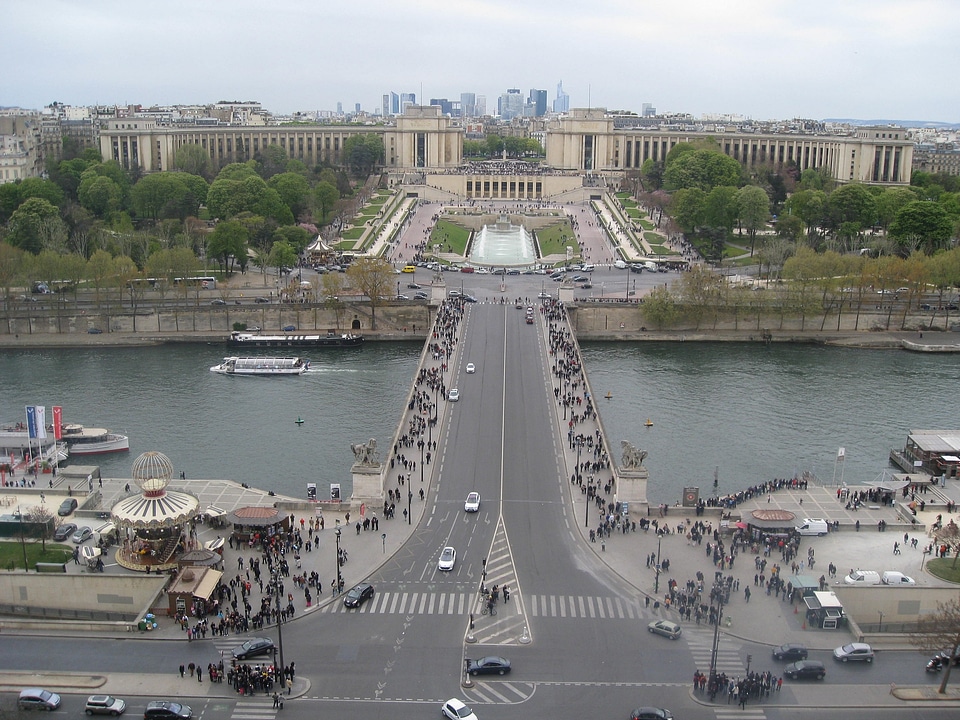 Aerial view of Paris, Trocadero