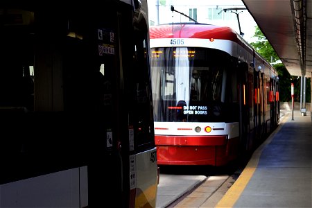 TTC 512 Streetcar 4570 and 4505 at St.Clair. photo