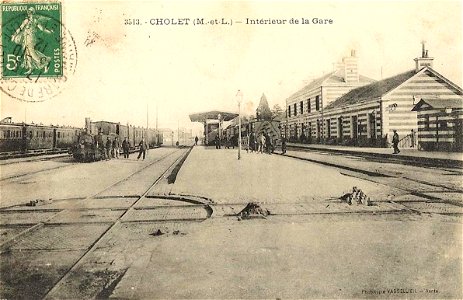 Cholet.Intérieur de ka gare, les quais, vers 1906 photo