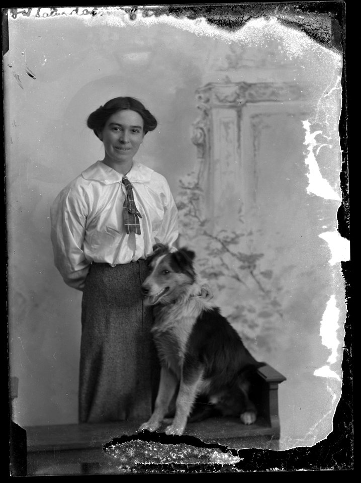 Girl and dog, n.d.