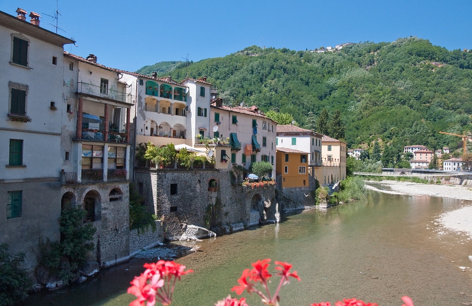 View from the bridge in Bagni di Lucca, Ital