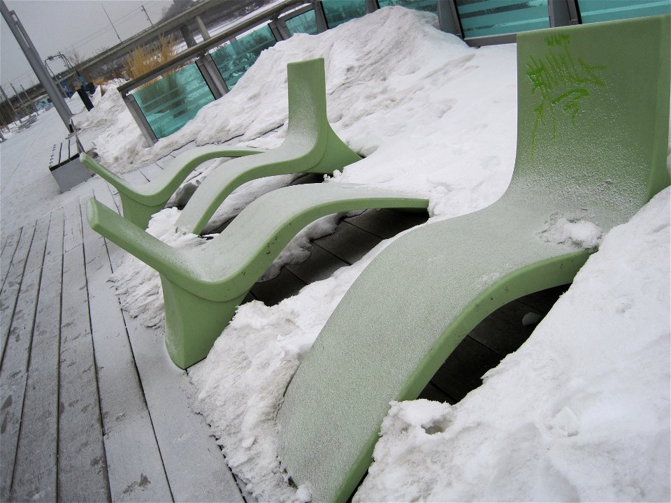 Nobody was using the deck chairs on this day