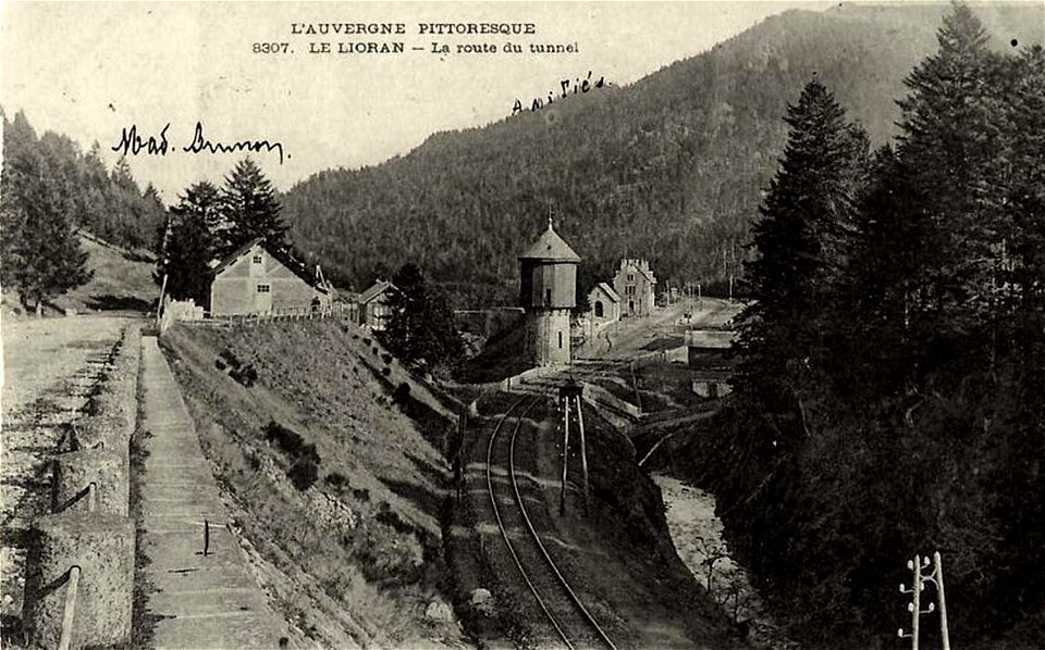Le Lioran.Route du tunnel en 1903