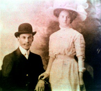 Studio portrait of a lady and gentleman, [n.d.]